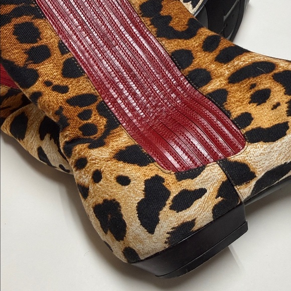 Authentic vintage Christian Dior leopard boots 38.5 john galliano - Picture 7 of 17